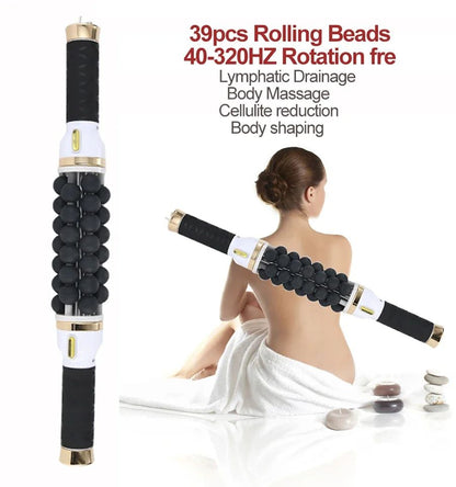 Lymphatic Drainage Massager Roller, Cellulite Reduction Body Contouring Cylinder Therapy Tool with Rolling Beads