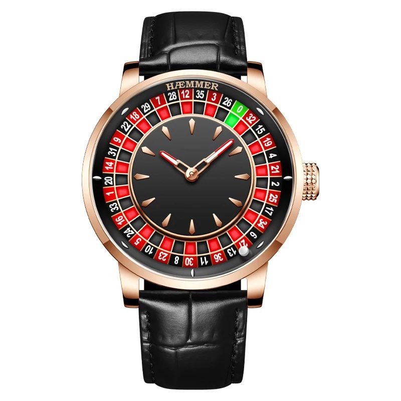 High End Design Mechanical Watch Las Vegas Roulette Desktop Theme Diamond Luminous Rotating Dial Me 4