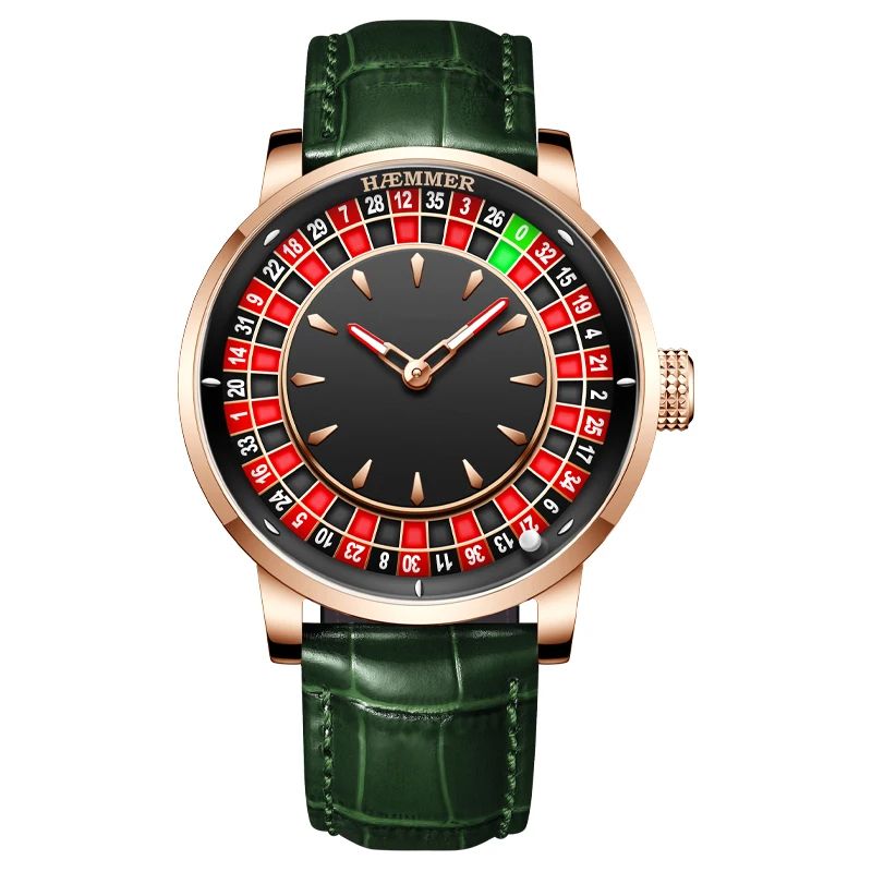 High End Design Mechanical Watch Las Vegas Roulette Desktop Theme Diamond Luminous Rotating Dial Me 6