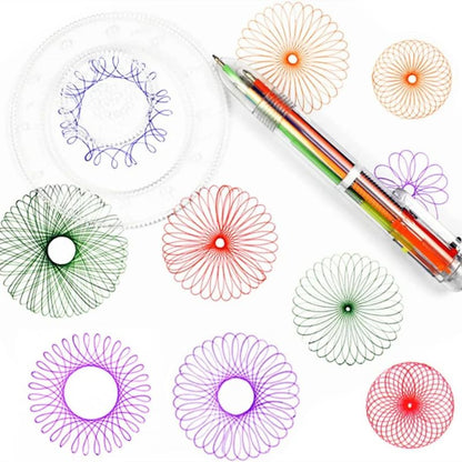 Spirograph Ruler Interlocking Gears Wheels Drawing Tool Educational Scratch Painting Toys For Kids  2