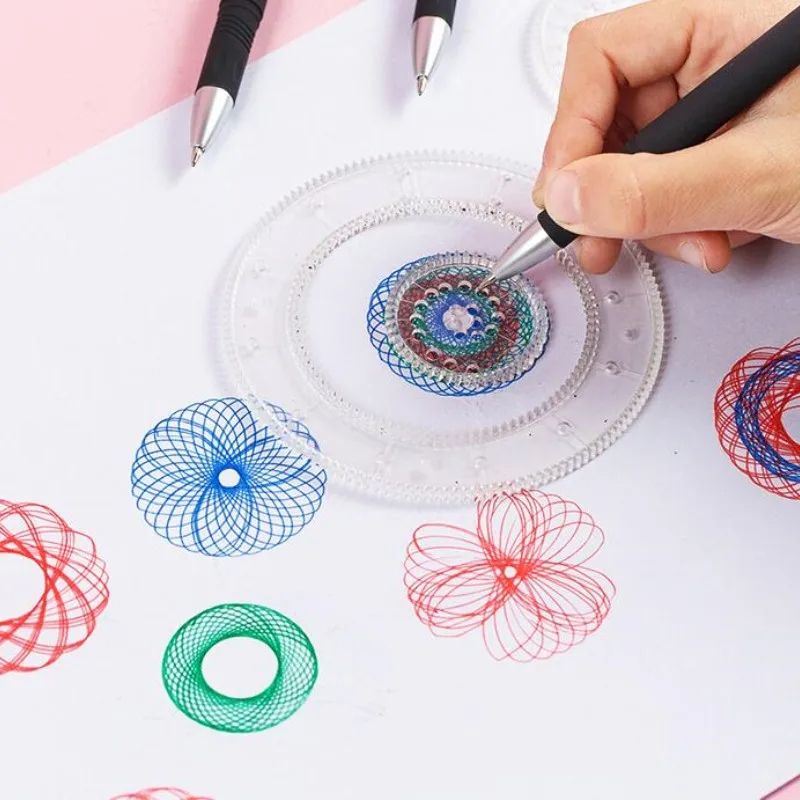 Spirograph Ruler Interlocking Gears Wheels Drawing Tool Educational Scratch Painting Toys For Kids  3