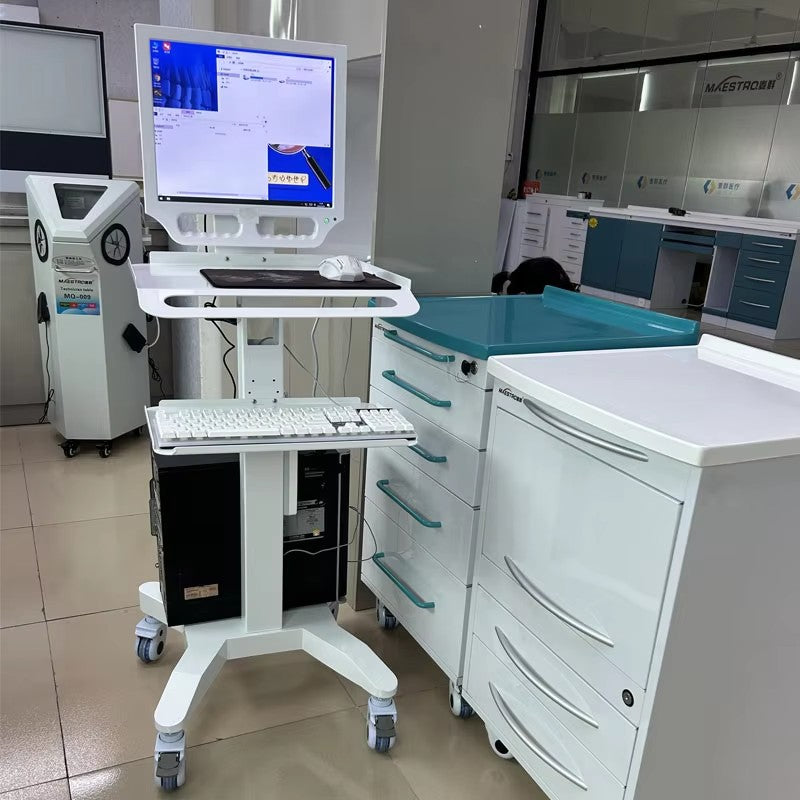 Dental Mobile Workstation Adjustable Medical Trolley For Oral Scanner Laptop  Hospital Equipment 2