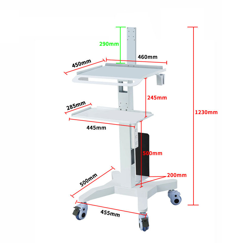 Dental Mobile Workstation Adjustable Medical Trolley For Oral Scanner Laptop  Hospital Equipment 5