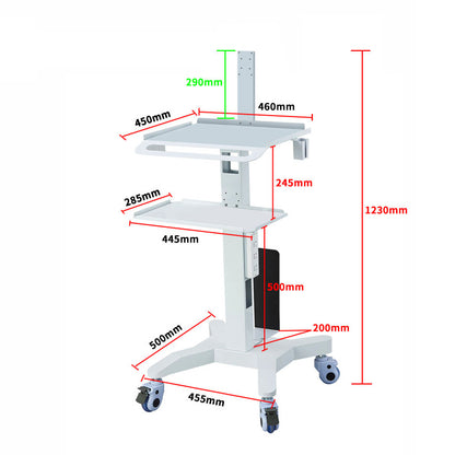 Dental Mobile Workstation Adjustable Medical Trolley For Oral Scanner Laptop  Hospital Equipment 5