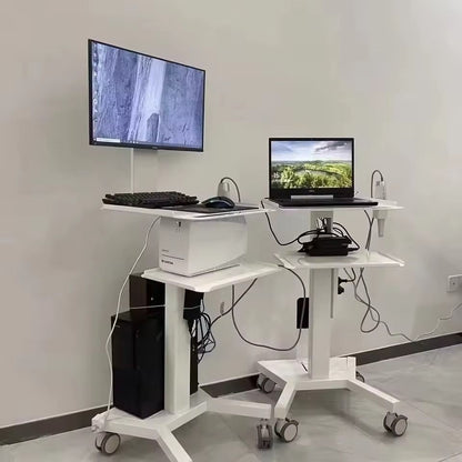 Dental Mobile Workstation, Adjustable Medical Trolley for Oral Scanner, Laptop & Hospital Equipment