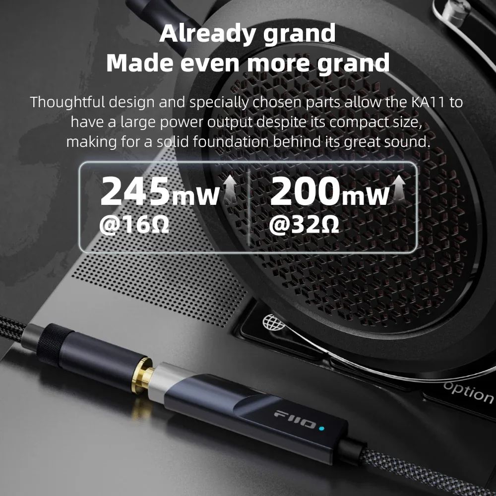 FiiO JadeAudio KA11 Titanium USB DAC AMP Hi Res Audio Dongle Type C To 35mm Adapter For Android IOS 5