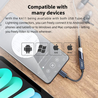 FiiO JadeAudio KA11 Titanium USB DAC AMP Hi Res Audio Dongle Type C To 35mm Adapter For Android IOS 2