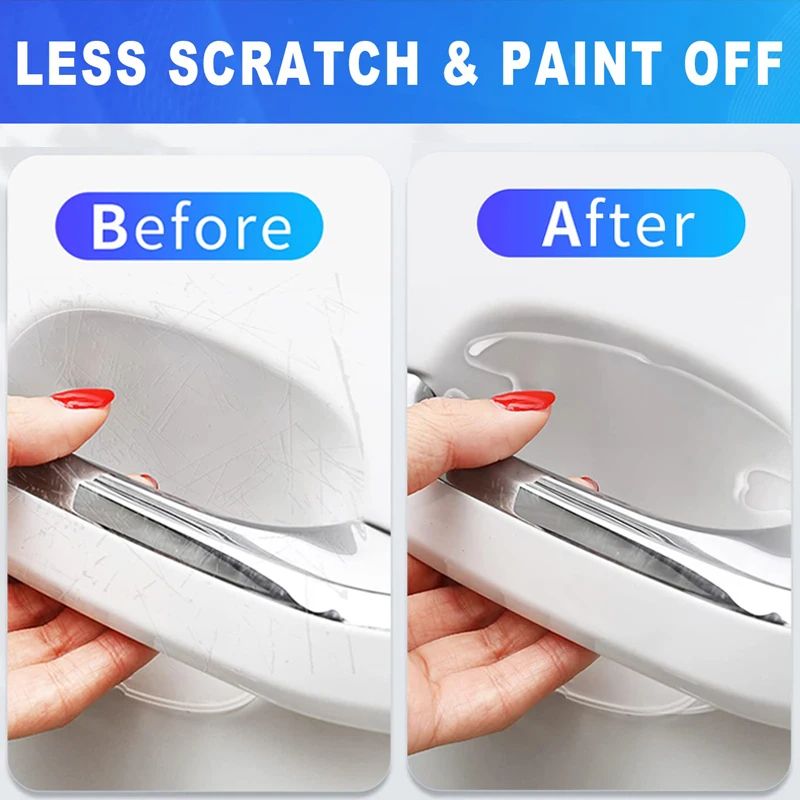 Car Door Handle Bowl Scratch Protectors  Invisible Transparent Stickers AntiCollision Silicone Prot 1