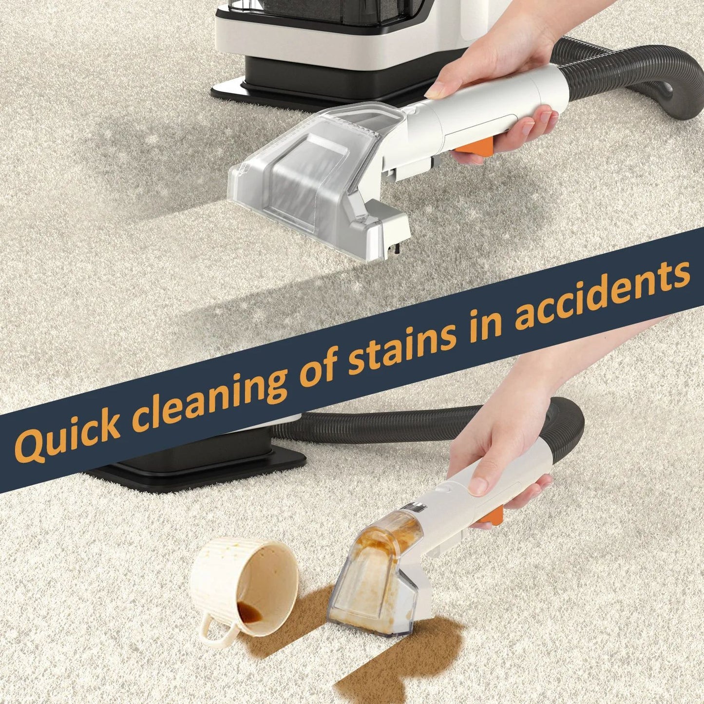 Handheld Carpet Pet Cleaner Powerful Vacuum Cleaner For Deep Cleaning Carpets Sofas  Pet Hair  Port 1