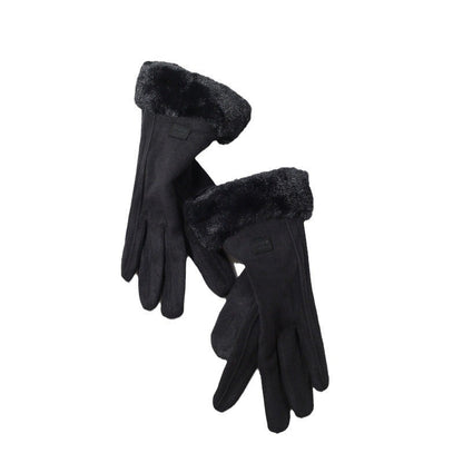 Fashionable Womens Winter Gloves Thick Plush Suede Mittens For Touchscreen Driving  Outdoor Sports 6