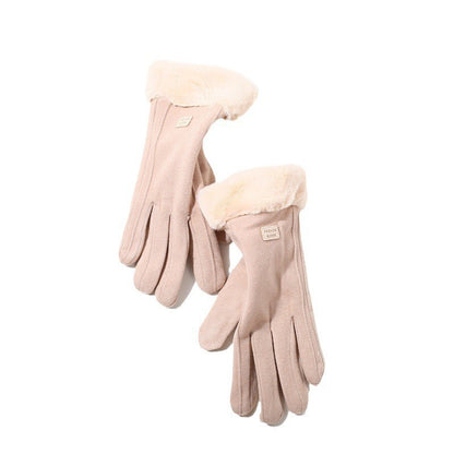 Fashionable Womens Winter Gloves Thick Plush Suede Mittens For Touchscreen Driving  Outdoor Sports 8