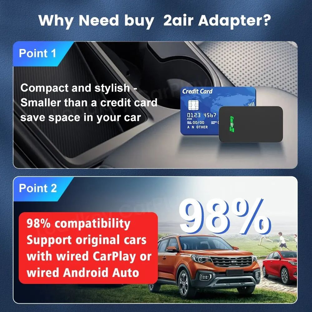 CarlinKit Wireless CarPlay Android Auto Adapter Wireless Car Adapter For Mazda Toyota Peugeot Volvo 2