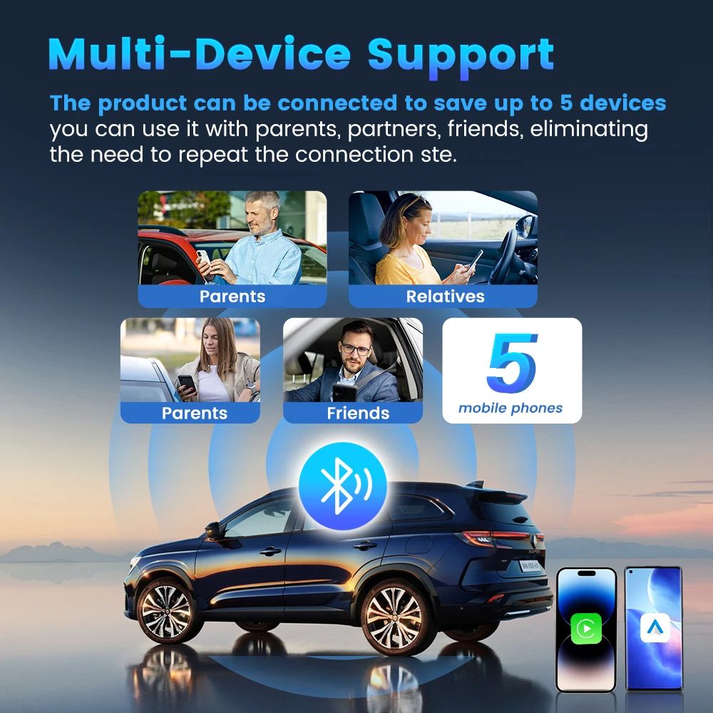 CarlinKit Wireless CarPlay Android Auto Adapter Wireless Car Adapter For Mazda Toyota Peugeot Volvo 3