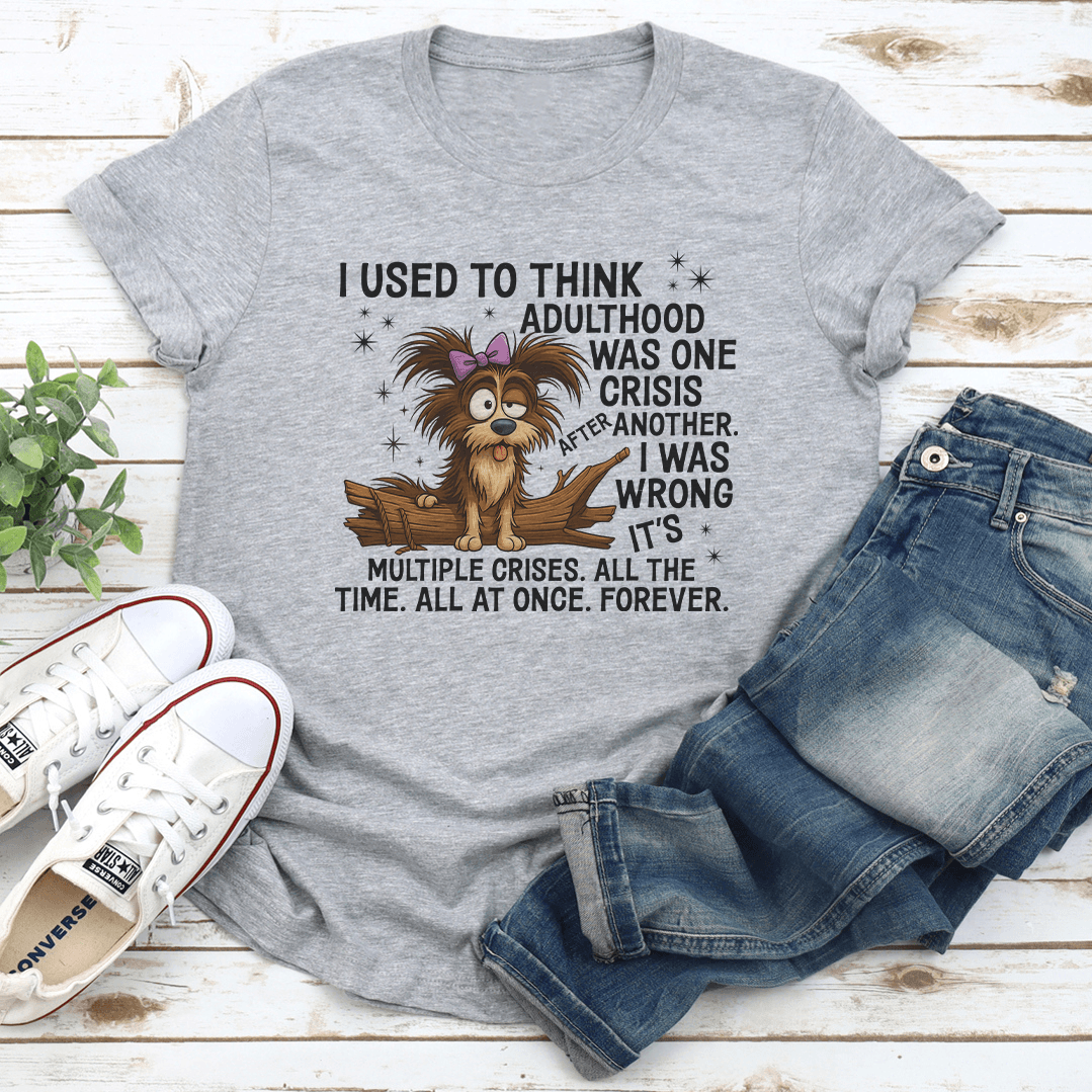 I Used To Think Adulthood Was One Crisis After Another Tee 2