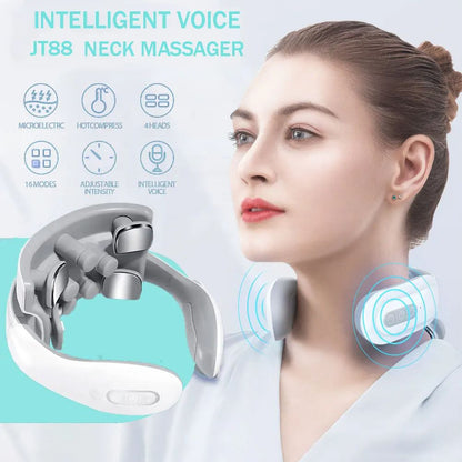 Smart Pulse Neck Massager  Intelligent Electric Rechargeable Heating Magnetic TENS Pulse Therapy Fo 4