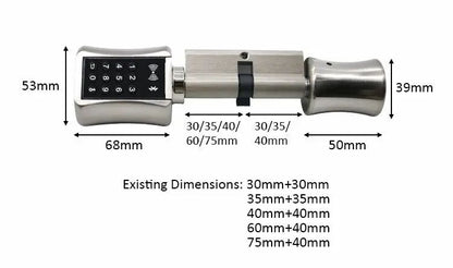 TTLock Bluetooth Smart Cylinder Lock WiFi Smart Security Lock APP Keypad Code RFID Card Keyless Ent 1