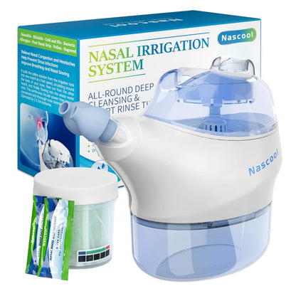 Electric Nasal Irrigation System with SaltPods, Suction Nose Washer & Sinus Rinse Deep Cleaner Machine