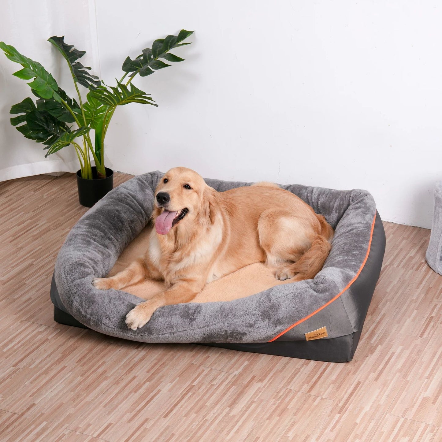 Super Soft Orthopedic Dog Bed With Removable Washable Cover  Plush CottonPadded Bolster Pet Bed For 1