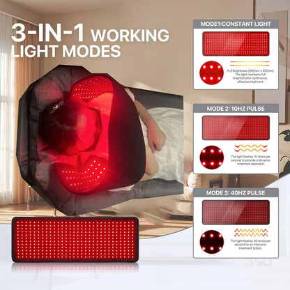 Wearable Red  Infrared Therapy Belt With LED Heating Pad Pain Relief For Shoulder Muscle Joints Fac 4