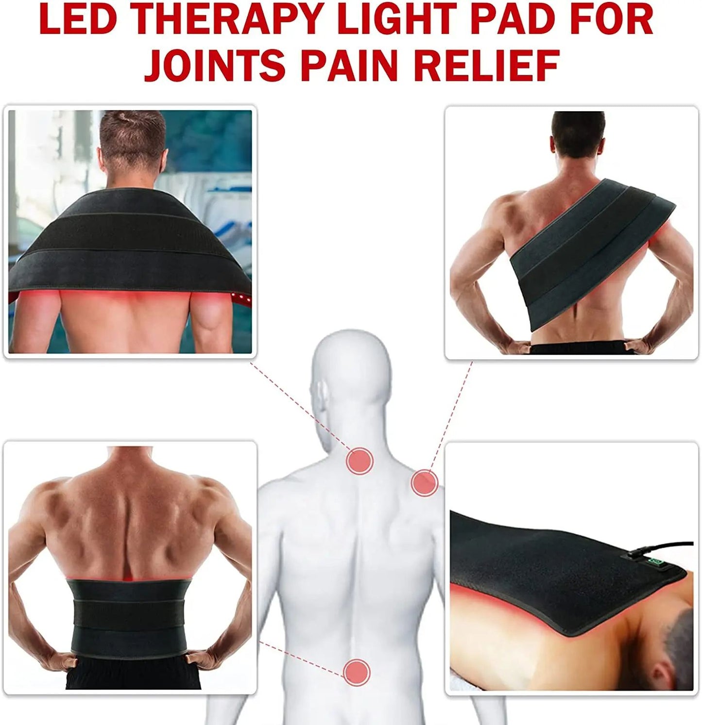 Wearable Red  Infrared Therapy Belt With LED Heating Pad Pain Relief For Shoulder Muscle Joints Fac 5