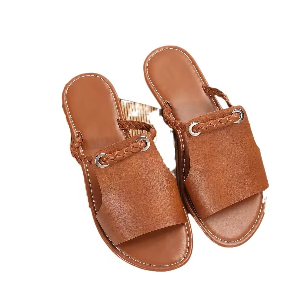 Womens Square Toe Cross Strap Flat Sandals For Summer 0