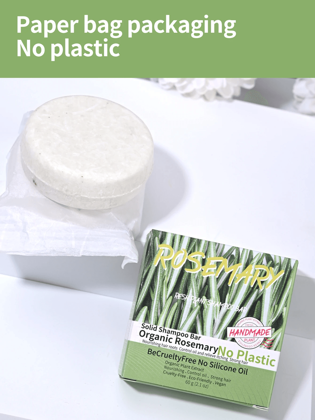 Rosemary Hair Revival Shampoo Bar  Natural Dandruff Control And Oil Balancing Cleanse 4