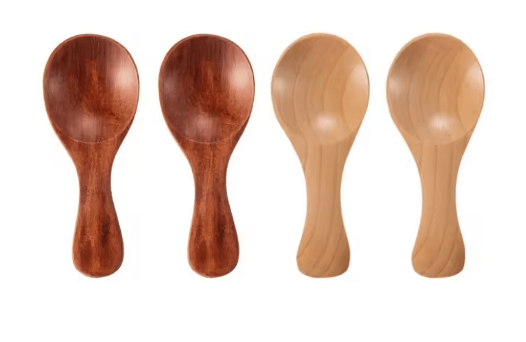 Mini Wooden Spice Spoons  Set Of 4 Natural ShortHandle Scoops For Kitchen Tea And Condiments 9