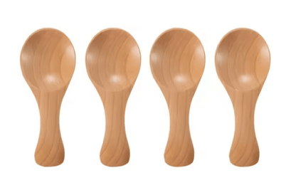Mini Wooden Spice Spoons  Set Of 4 Natural ShortHandle Scoops For Kitchen Tea And Condiments 7