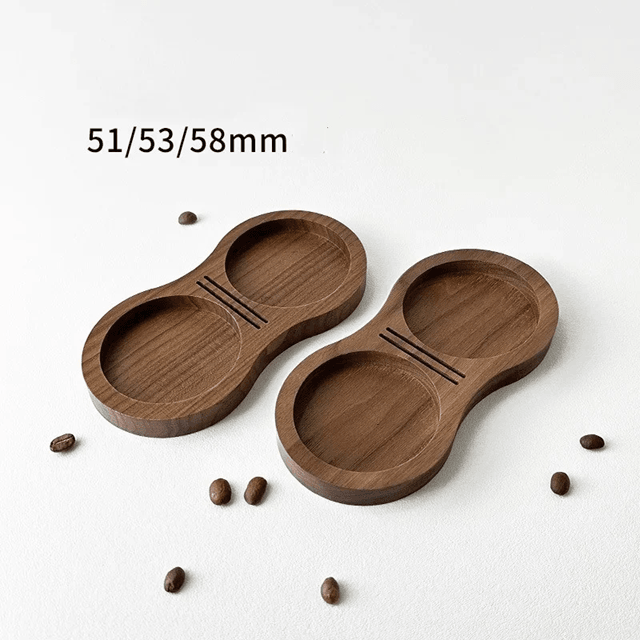 Walnut Coffee Tamper Station  Wooden Base Stand For 51mm 53mm 58mm Espresso Tools 1