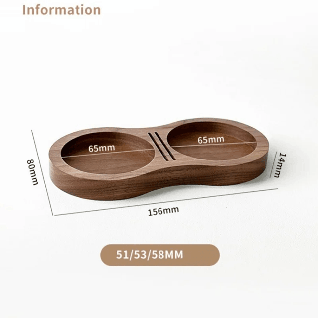 Walnut Coffee Tamper Station  Wooden Base Stand For 51mm 53mm 58mm Espresso Tools 5