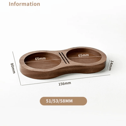 Walnut Coffee Tamper Station  Wooden Base Stand For 51mm 53mm 58mm Espresso Tools 5