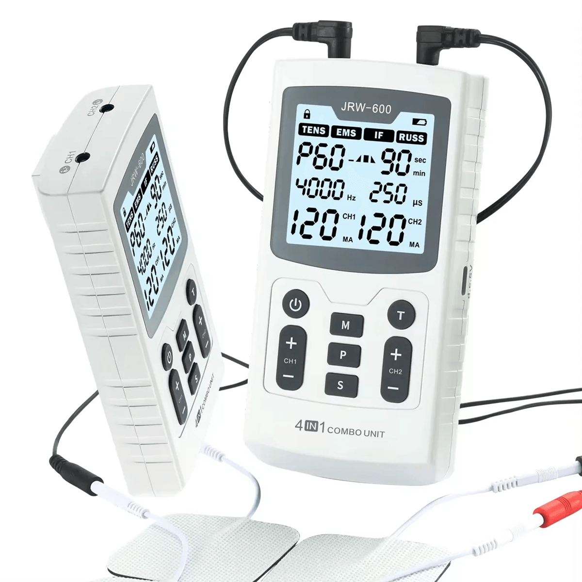 4-in-1 EMS Muscle Stimulator Device – High-Frequency TENS and Interferential Therapy for Pain Relief and Recovery