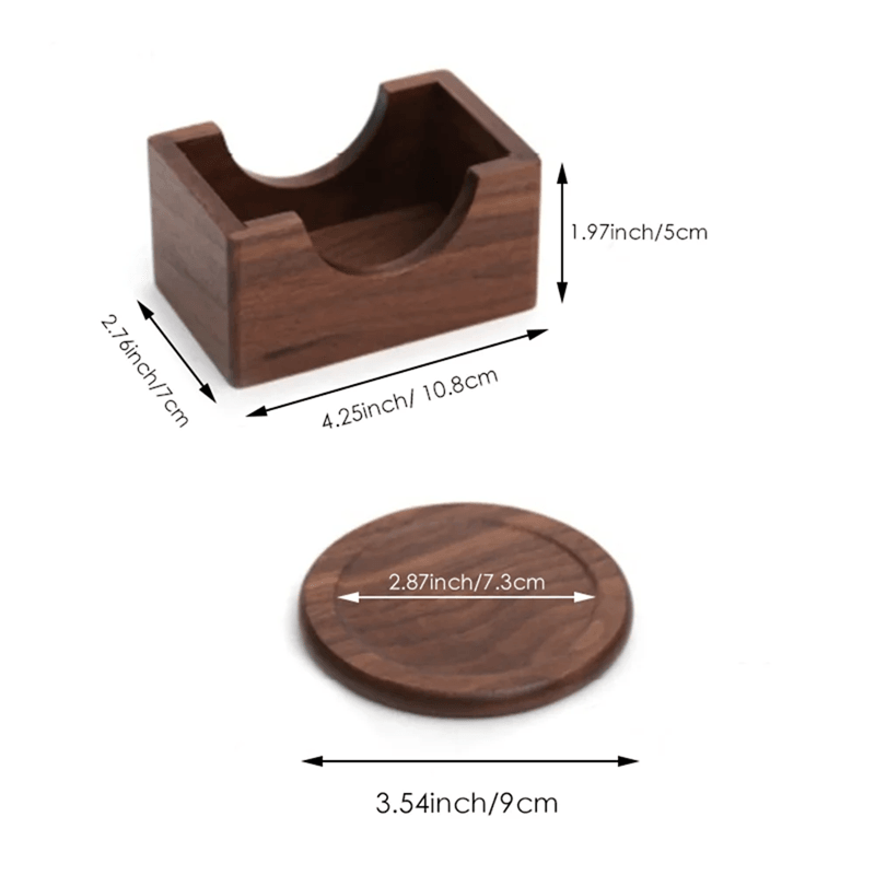 Walnut Wood Coaster Set  6Piece Decorative Drink Coasters For Home And Table Protection 2