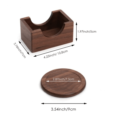 Walnut Wood Coaster Set  6Piece Decorative Drink Coasters For Home And Table Protection 2