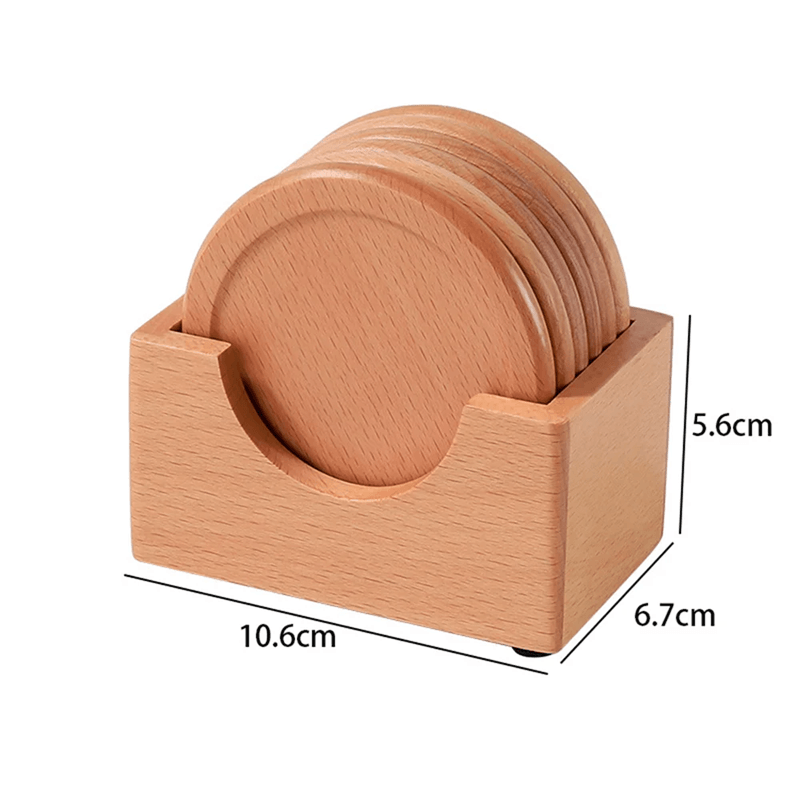 Walnut Wood Coaster Set  6Piece Decorative Drink Coasters For Home And Table Protection 3