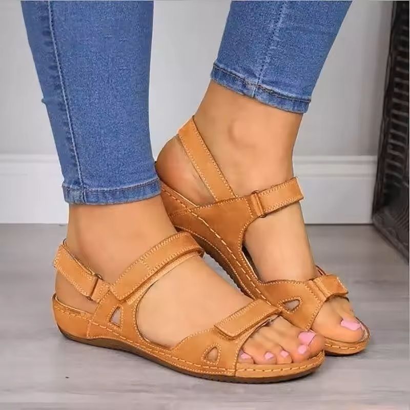 Womens Orthopedic Ankle Strap Wedge Sandals 4