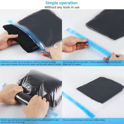 Travel RollUp Compression Bags  SpaceSaving Storage For Suitcases And Backpacks 9