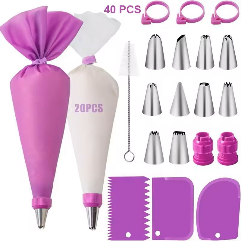 Silicone Piping Bags and Tips Set for Cake Decorating