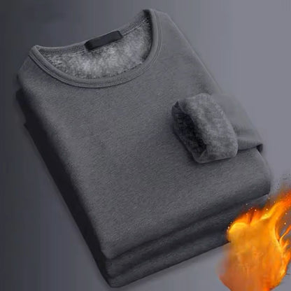 Mens Long Sleeve Thermal Shirt With Velvet Lining 1