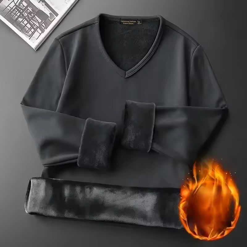 Mens Long Sleeve Thermal Shirt With Velvet Lining 11
