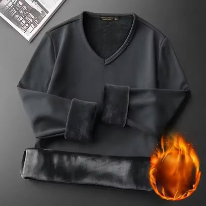 Mens Long Sleeve Thermal Shirt With Velvet Lining 11