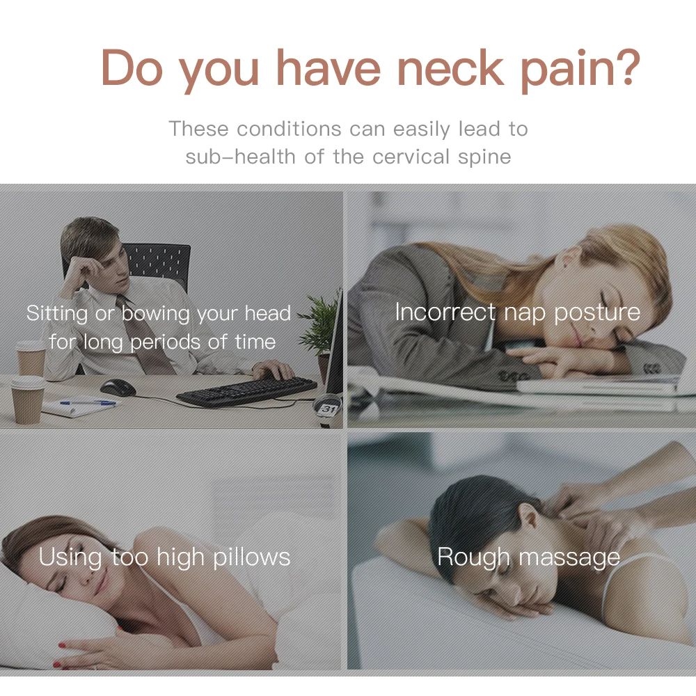 Electric Neck Massager With Vibration Heat Air Compression  Kneading Cervical Neck Stretcher Pillow 1