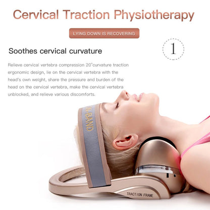 Electric Neck Massager With Vibration Heat Air Compression  Kneading Cervical Neck Stretcher Pillow 2