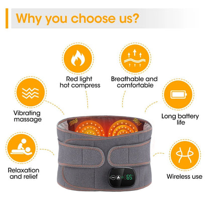 Inflatable Waist Belt Lumbar Decompression Back Brace With Heated Vibration Massage  Airbag Support 1