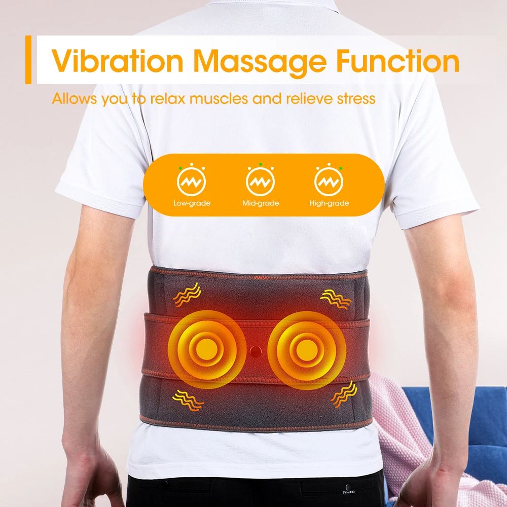 Inflatable Waist Belt Lumbar Decompression Back Brace With Heated Vibration Massage  Airbag Support 4