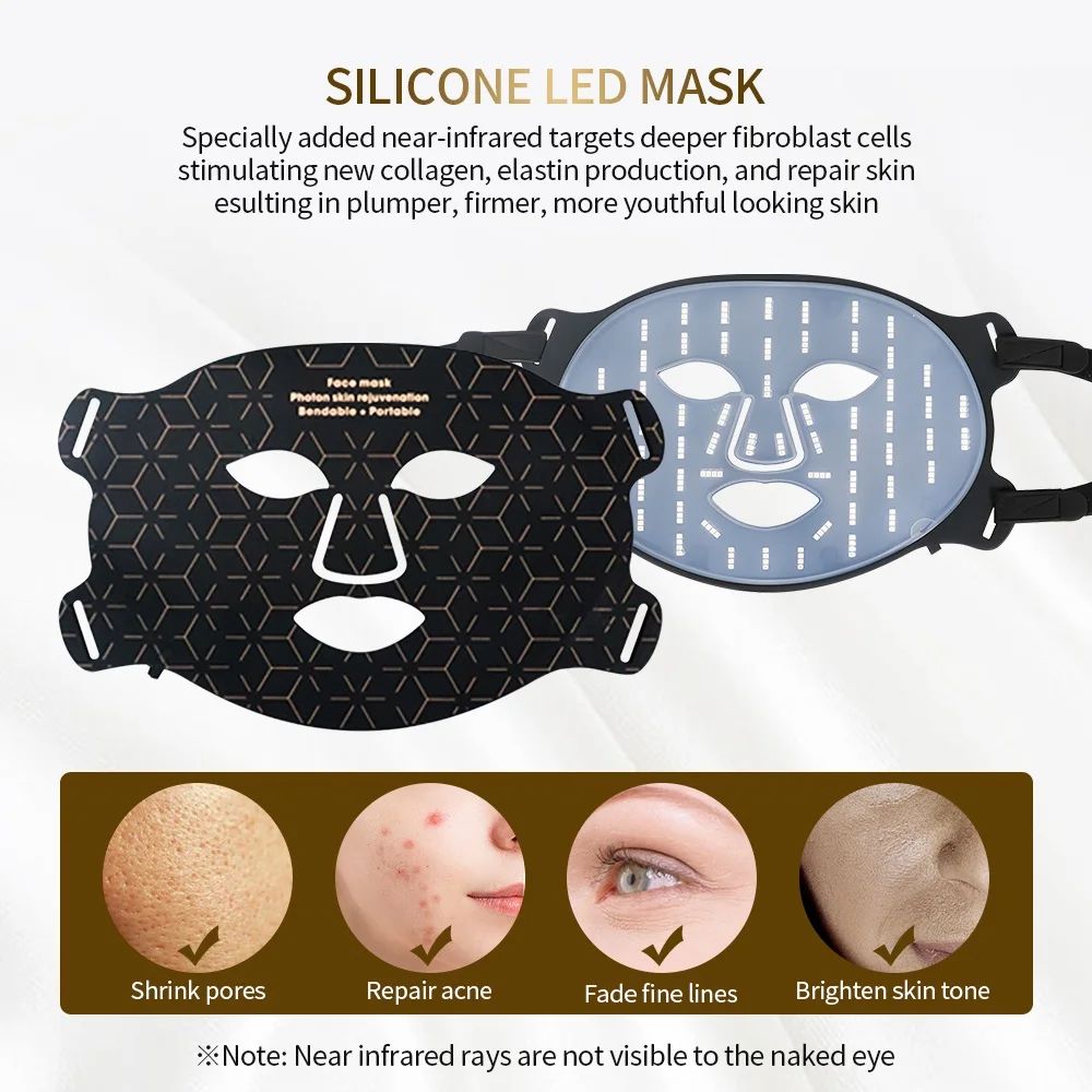 3D LED Light Phototherapy Mask Face Neck Silicone Facial Mask For Skin Rejuvenation AntiWrinkle  Br 2