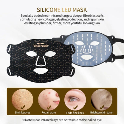 3D LED Light Phototherapy Mask Face Neck Silicone Facial Mask For Skin Rejuvenation AntiWrinkle  Br 2