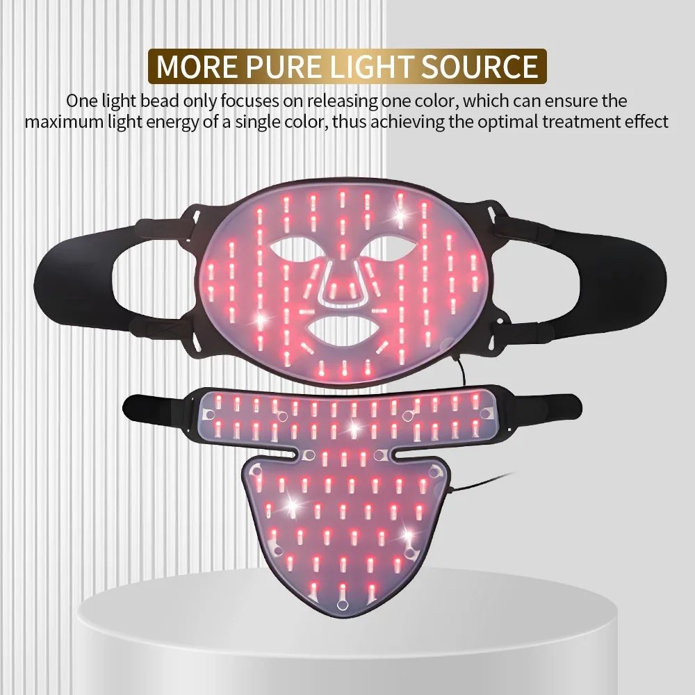 3D LED Light Phototherapy Mask Face Neck Silicone Facial Mask For Skin Rejuvenation AntiWrinkle  Br 3