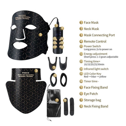 3D LED Light Phototherapy Mask Face Neck Silicone Facial Mask For Skin Rejuvenation AntiWrinkle  Br 4