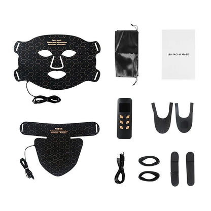 3D LED Light Phototherapy Mask Face Neck Silicone Facial Mask For Skin Rejuvenation AntiWrinkle  Br 7
